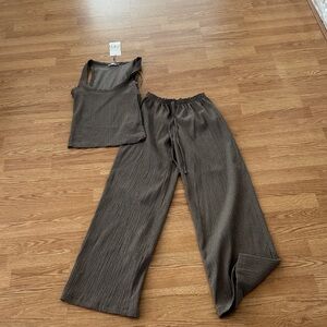Zara Brown Pants and Top Set